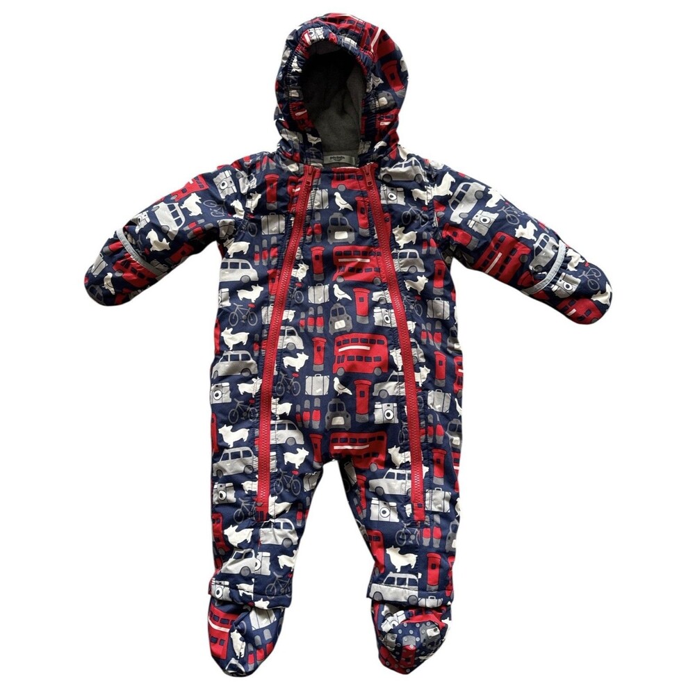 Baby Boden Baby All-in-One Pram Suit Warm Fleece Lined Winter Hooded 6-12 Months